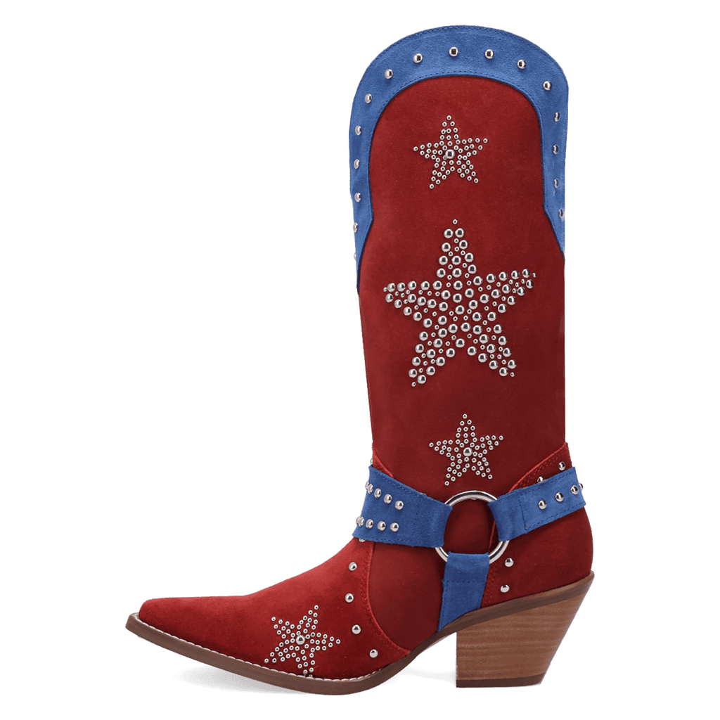DINGO Boots Dingo Women's RWB Lucky Stars Suede Leather Western Boots DI2350-MU
