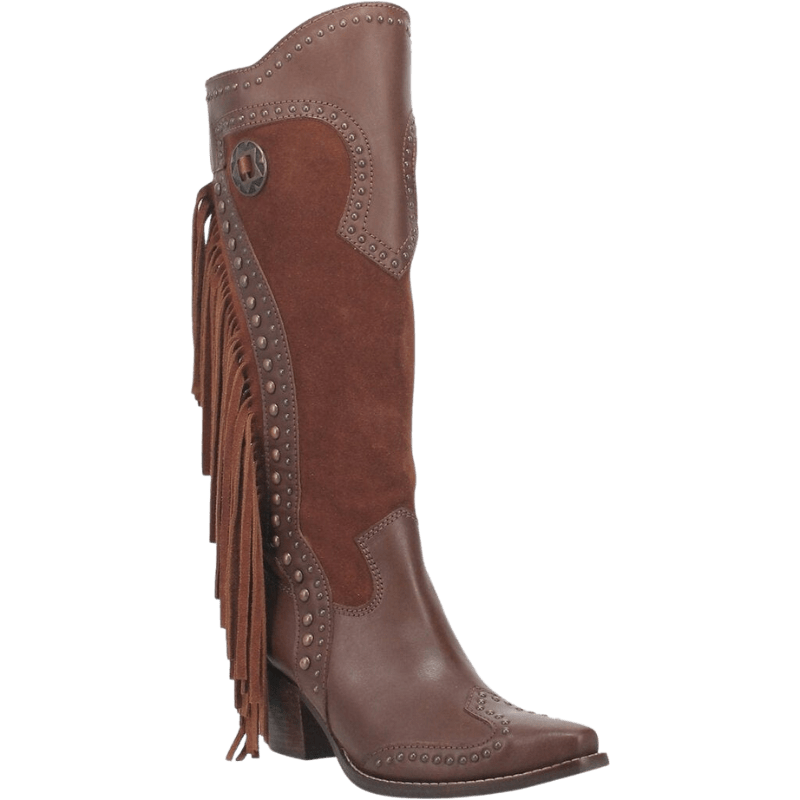 DINGO Boots Dingo Women’s #TAHOE Tan Fringe Snip Toe Western Boots DI 547