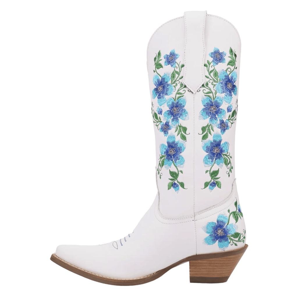 DINGO Boots Dingo Women's White & Blue Floral Posie Western Boots DI2344-BL