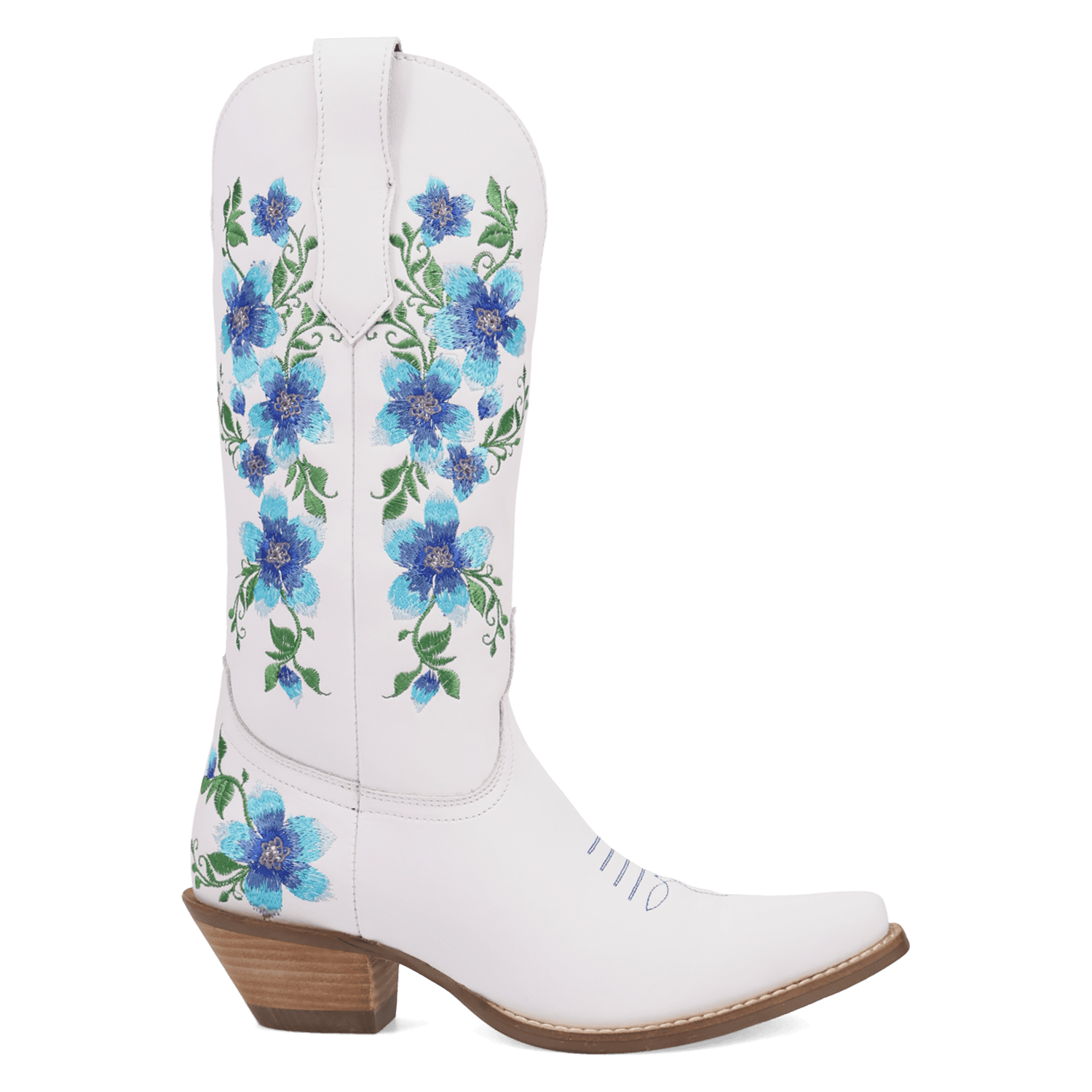DINGO Boots Dingo Women's White & Blue Floral Posie Western Boots DI2344-BL