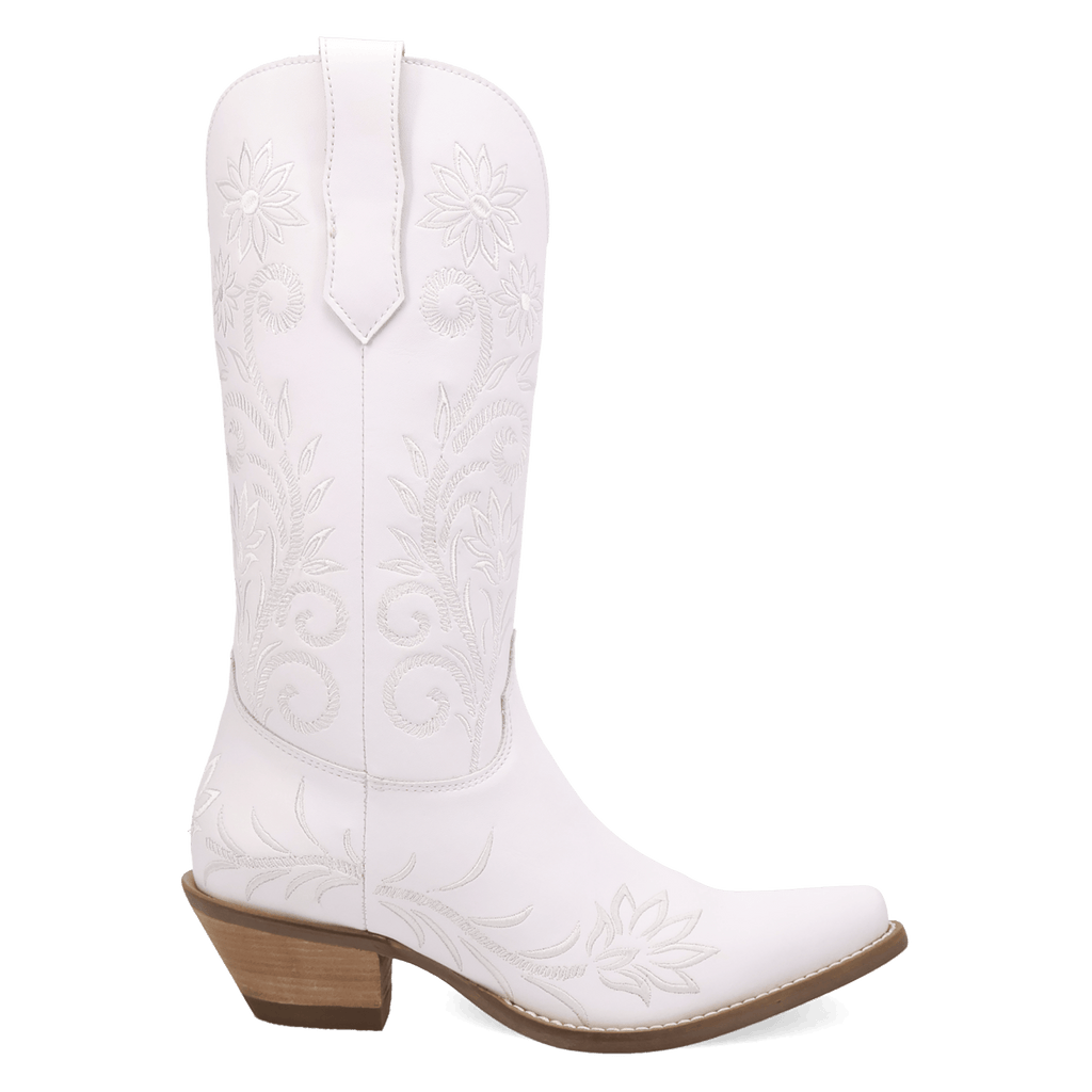 DINGO Boots Dingo Women's White Buttercup Floral Embroidered Western Boots DI2458-WH
