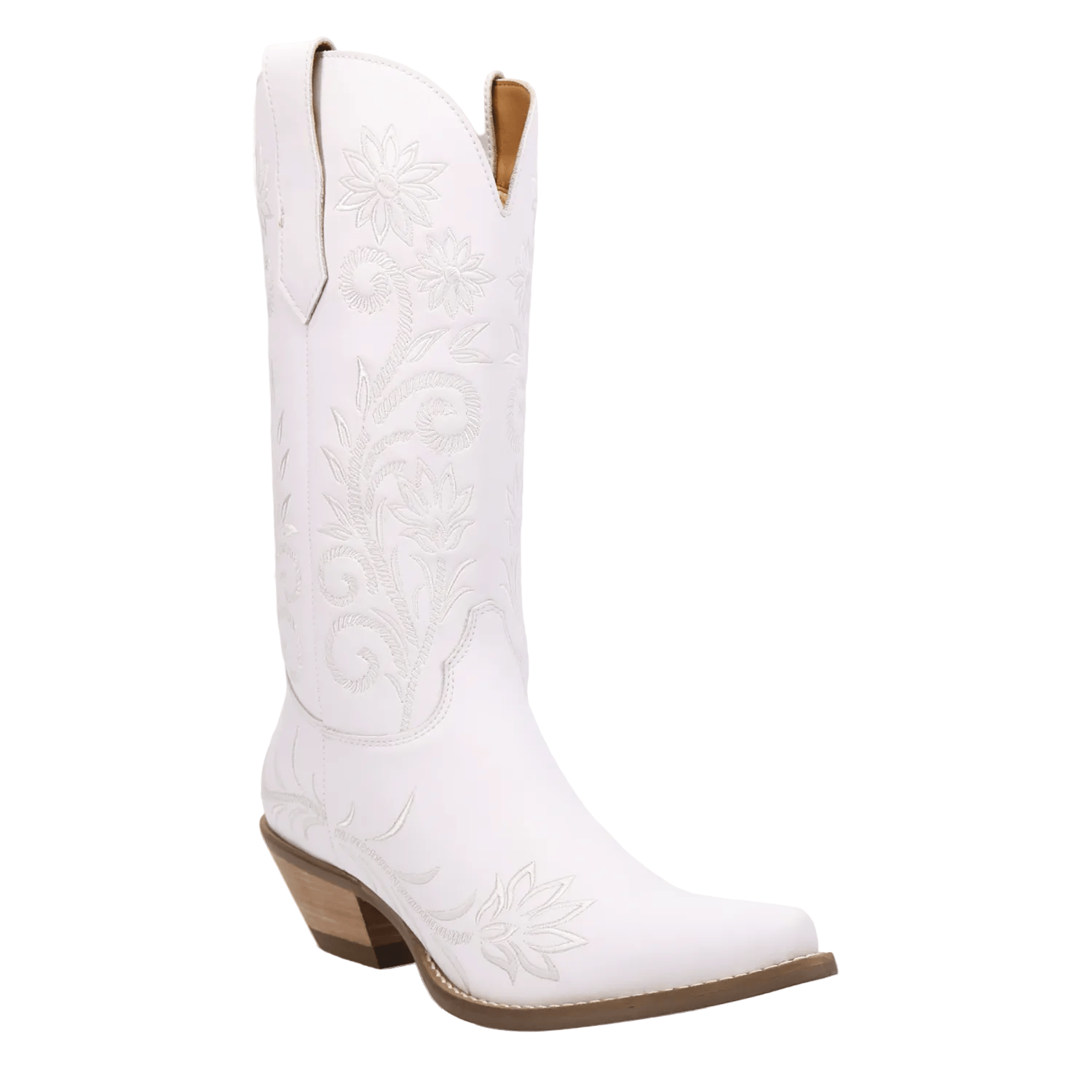 DINGO Boots Dingo Women's White Buttercup Floral Embroidered Western Boots DI2458-WH