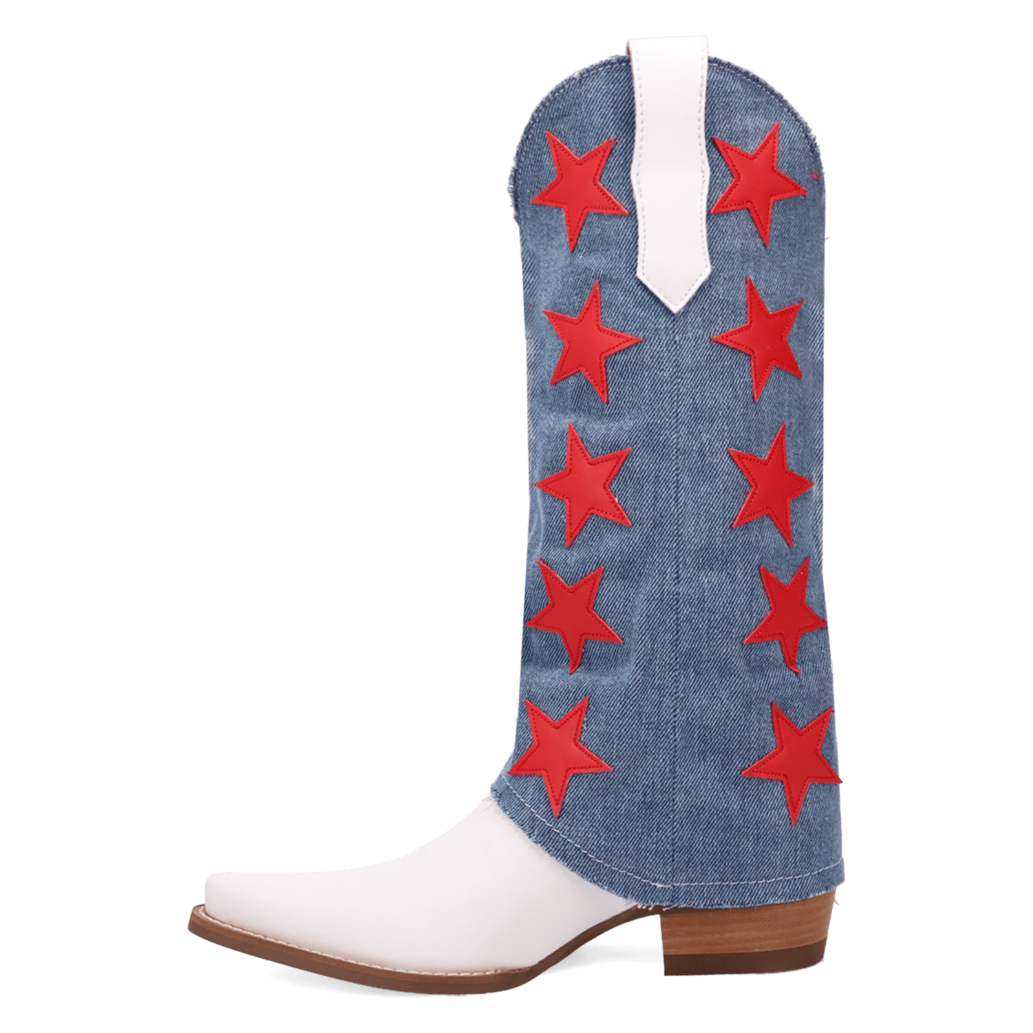 DINGO Boots Dingo Women's White & Denim Glory Days Western Boots DI1776-MU