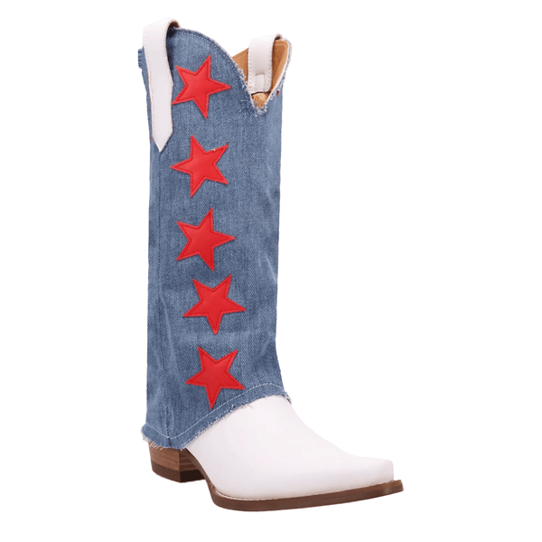 Dingo Women's White & Denim Glory Days Western Boots DI1776-MU