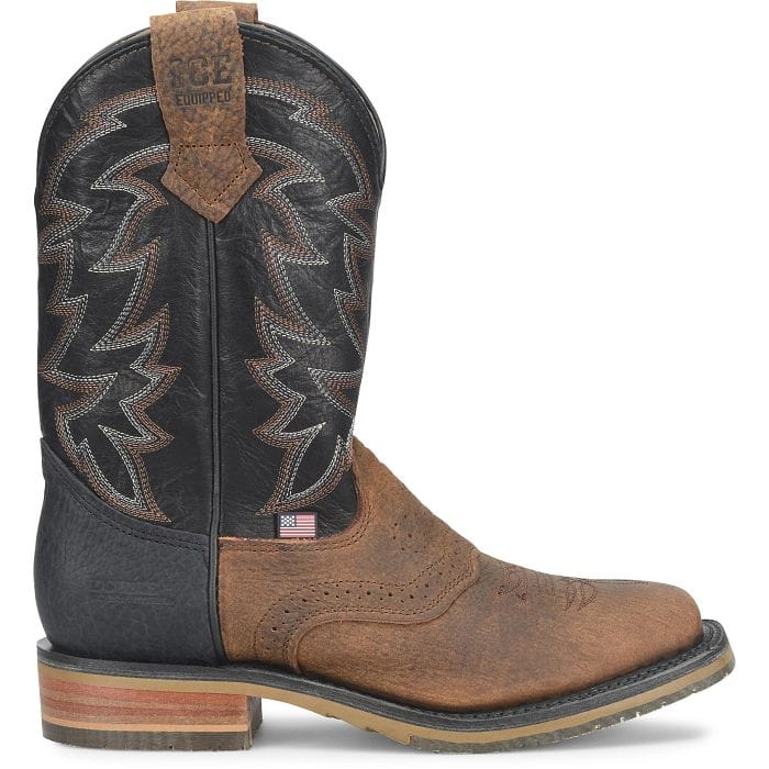 DOUBLE H Boots Double H Men's Brown & Black Laidlaw Western Work Boots DH4678