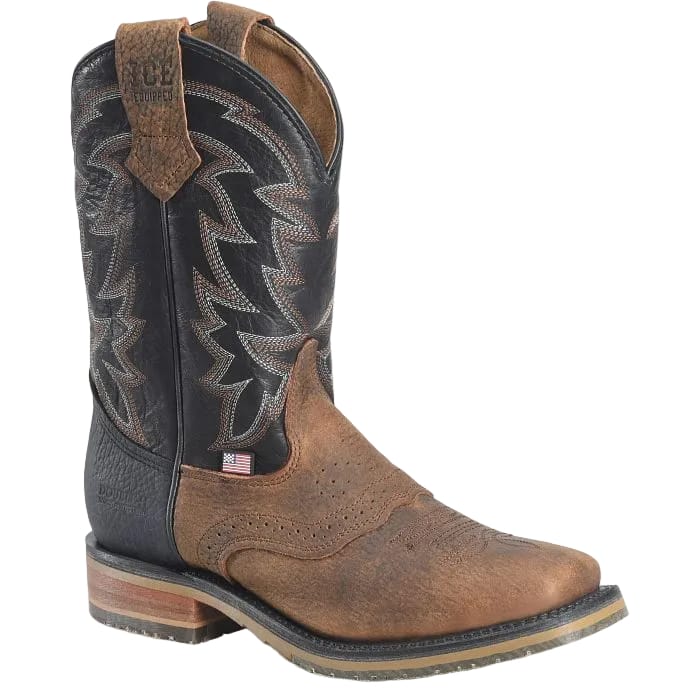 DOUBLE H Boots Double H Men's Brown & Black Laidlaw Western Work Boots DH4678
