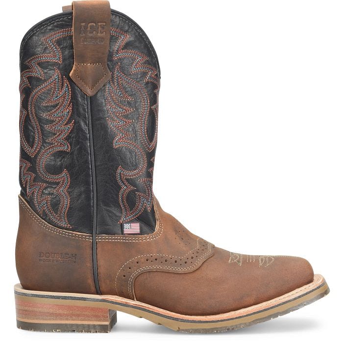 DOUBLE H Boots Double H Men's Brown Crockett Western Work Boots DH4673