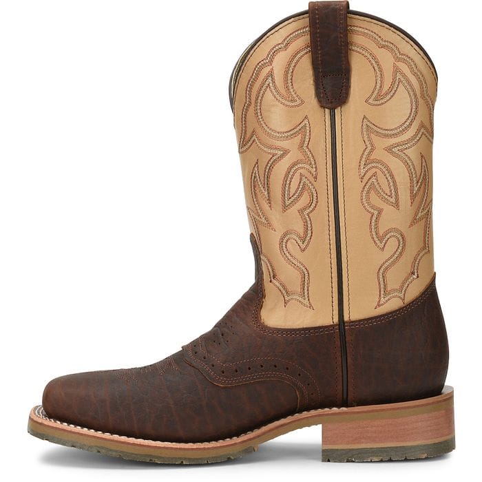 DOUBLE H Boots Double H Men's Brown & Tan Graham Steel Toe Western Work Boots DH5305