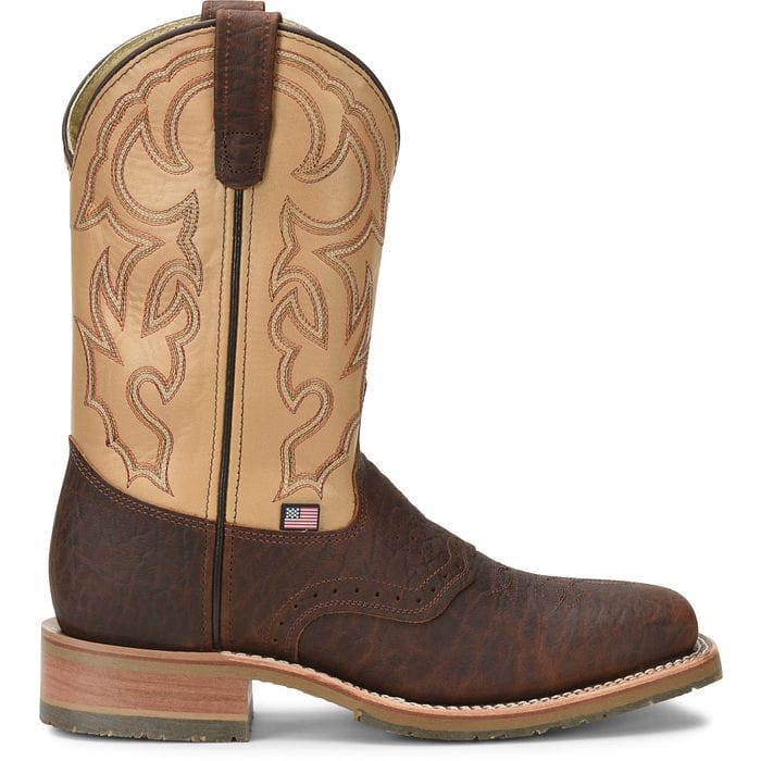 DOUBLE H Boots Double H Men's Brown & Tan Graham Steel Toe Western Work Boots DH5305