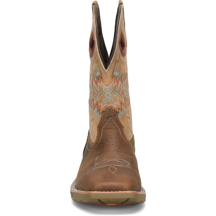 DOUBLE H Boots Double H Men's Clem Phantom Rider Brown Square Toe Roper Boots DH5361