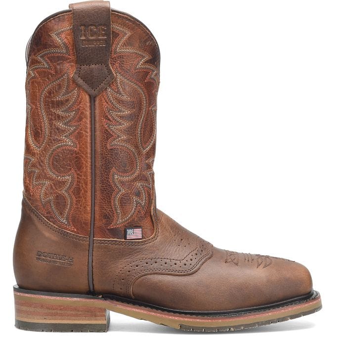 DOUBLE H Boots Double H Men's Dark Brown Cody Steel Toe Western Work Boots DH4668