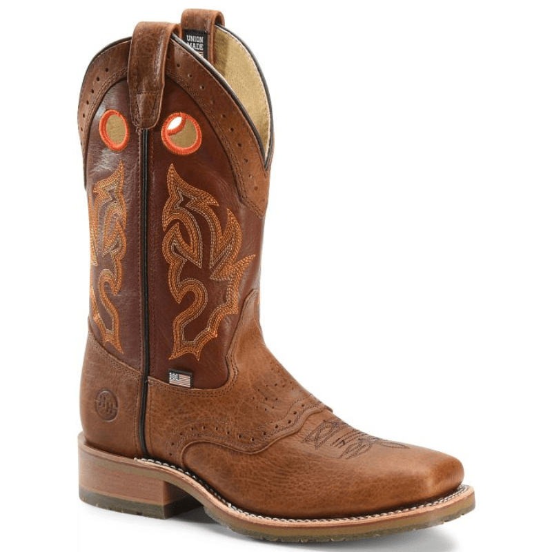 DOUBLE H Boots Double H Men's Mickey Brown Square Toe Western Boots DH4400