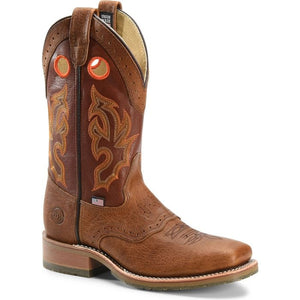 DOUBLE H Boots Double H Men's Mickey Brown Square Toe Western Boots DH4400