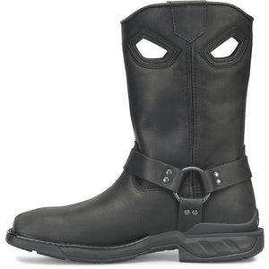 DOUBLE H Boots Double H Men's Phantom Rider Longranch Black Square Toe Harness Roper Boots DH5431