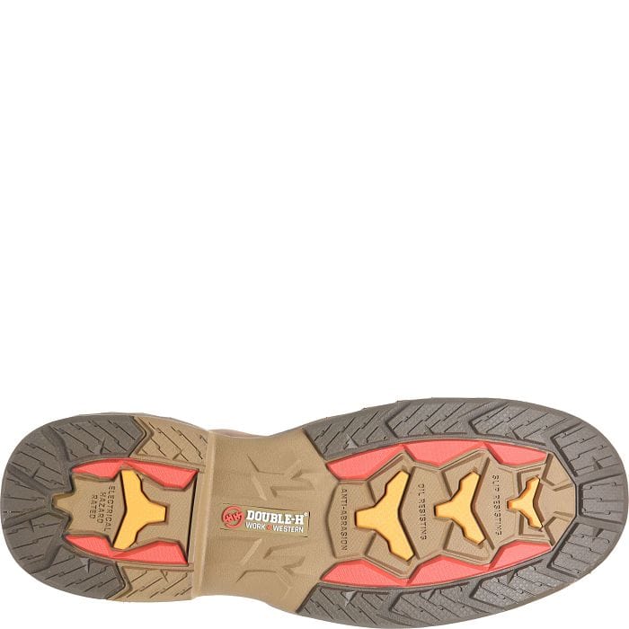 DOUBLE H Boots Double H Men's Phantom Rider Raid Brown Round Toe Work Boots DH5394