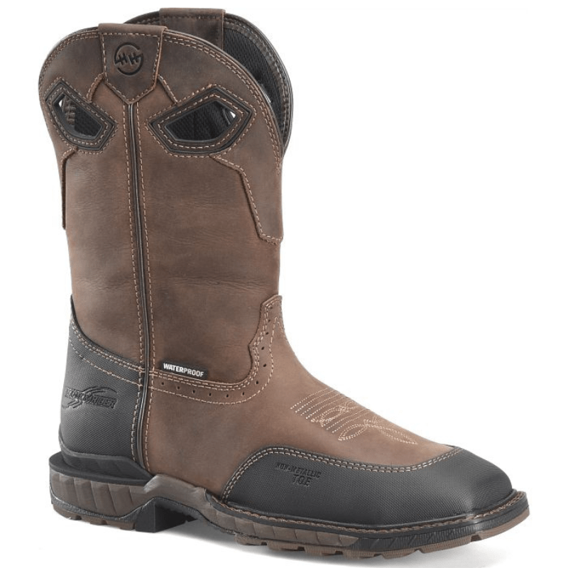 DOUBLE H Boots Double H Men's Phantom Rider Visor Dark Brown Waterproof Composite Toe Work Boots DH5396