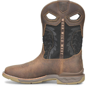 DOUBLE H Boots Double H Men's Phantom Rider Zenon Brown Square Toe Roper Work Boots DH5376