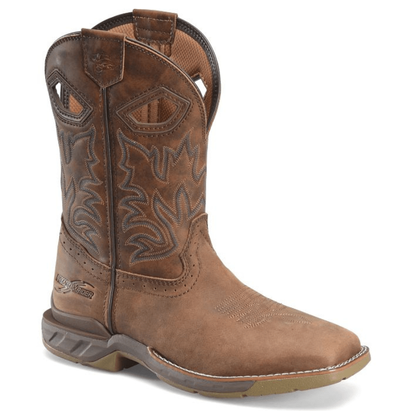DOUBLE H Boots Double H Men's Portal Phantom Rider Brown Square Toe Roper Boots DH5382