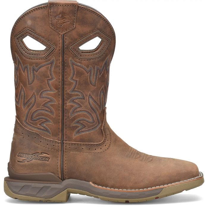 DOUBLE H Boots Double H Men's Portal Phantom Rider Brown Square Toe Roper Boots DH5382