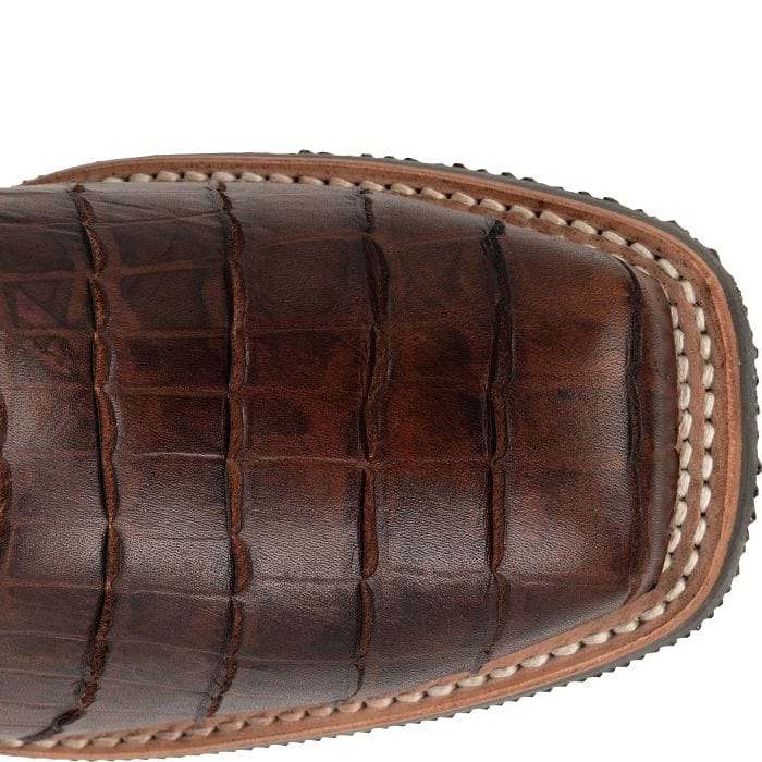 Double H Men's Wayne Chocolate Brown Gator Print Steel Toe Work
