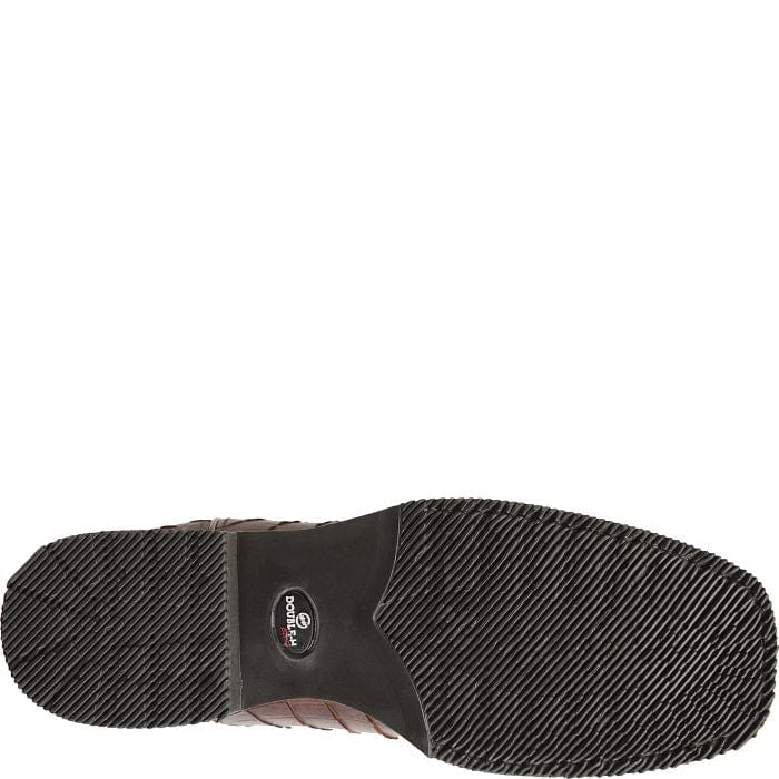 DOUBLE H Boots Double H Men's Wayne Chocolate Brown Gator Print Steel Toe Work Boots DH5225