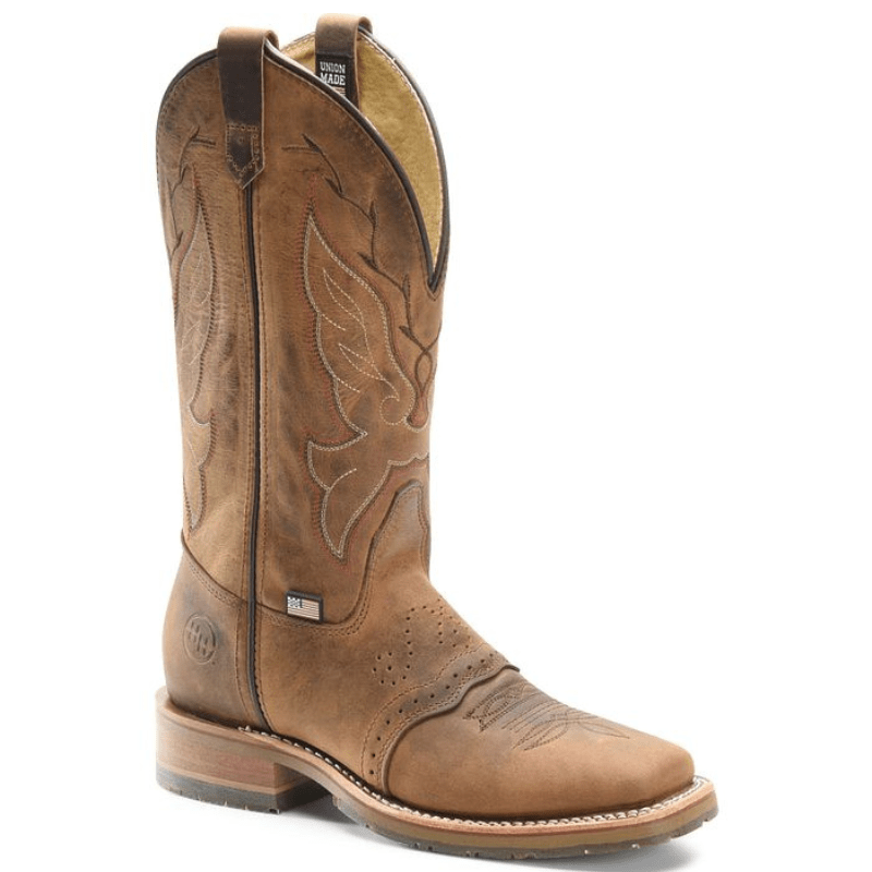 DOUBLE H Boots Double H Women's Charity Brown Square Toe Work Boots DH5314
