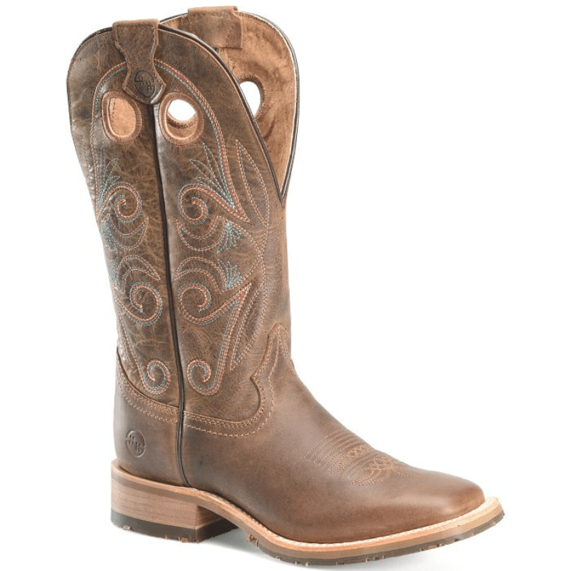 DOUBLE H Boots Double H Women's Grace Brown Square Toe Work Boots DH7030