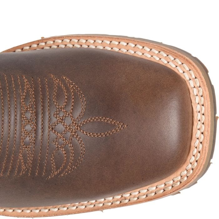 DOUBLE H Boots Double H Women's Grace Brown Square Toe Work Boots DH7030