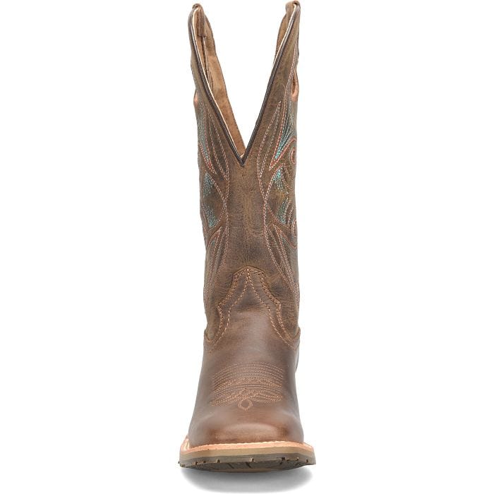 DOUBLE H Boots Double H Women's Grace Brown Square Toe Work Boots DH7030