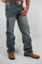 Drover Cowboy Threads Jeans Denim Jeans - Canyon Fit - Relaxed, Mid-Rise, Straight Leg, Boot Cut (Medium Washed & Faded)