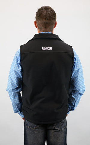 Drover Cowboy Threads Outerwear Concealed Carry Softshell Vest - With Concealed Carry Holster -Black