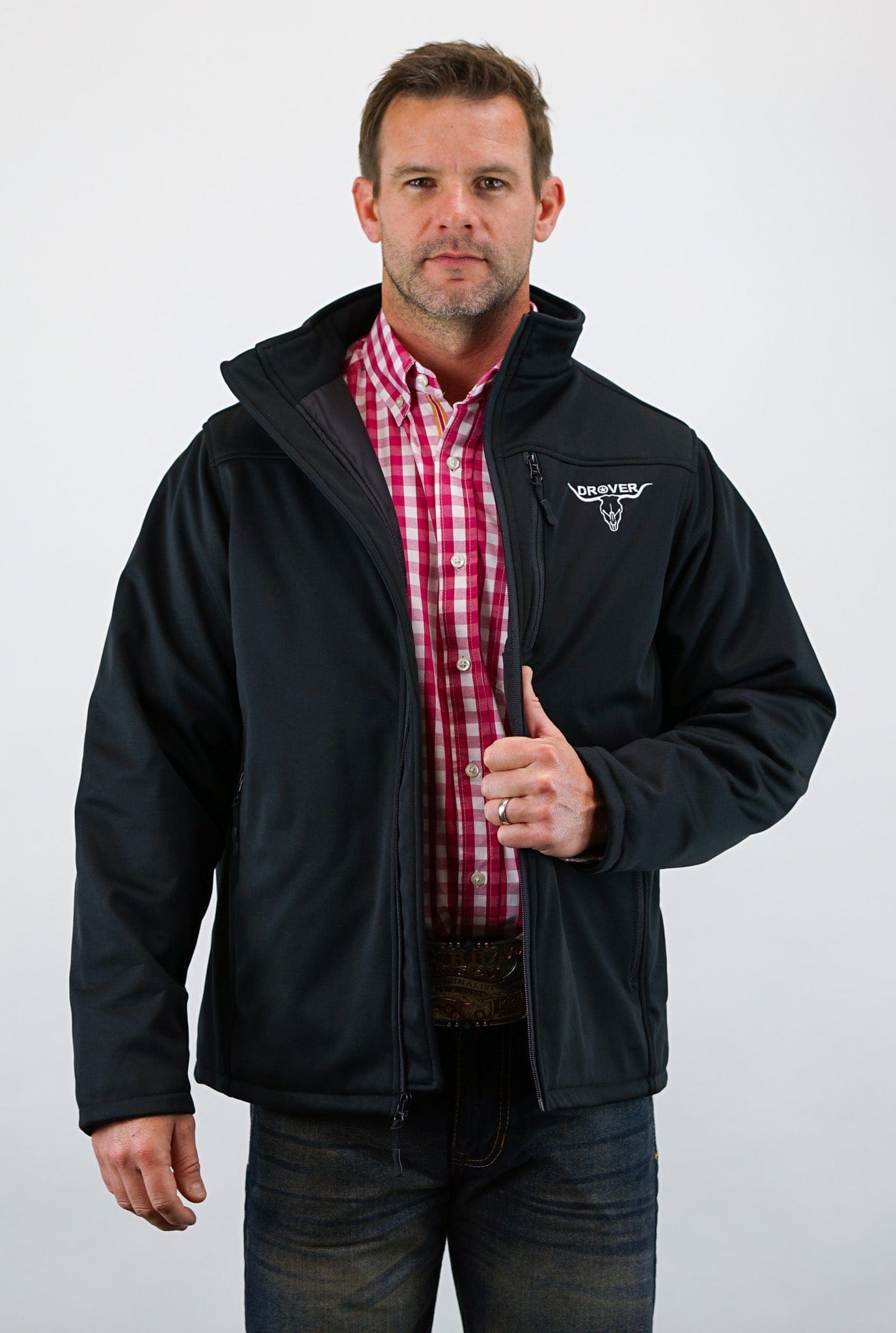 Drover Cowboy Threads Outerwear Softshell Jacket, With Concealed Carry Holster - Black
