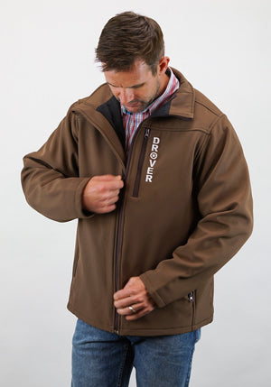 Drover Cowboy Threads Outerwear Softshell Jacket, With Concealed Carry Holster - Brown