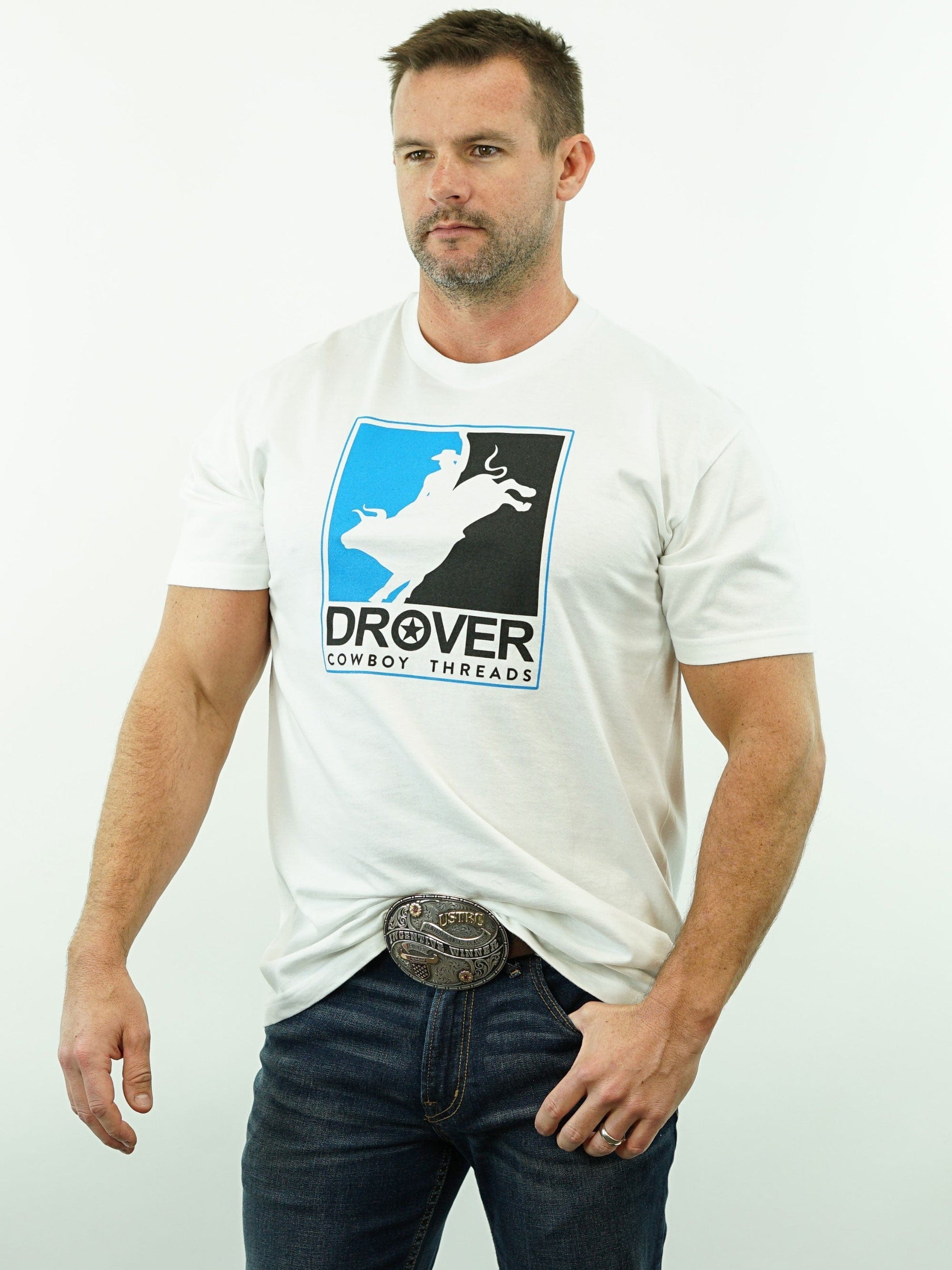 Drover Cowboy Threads Shirts M T-Shirt - Drover Rodeo - White