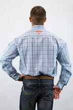 Drover Cowboy Threads Shirts Signature Series - Banjo - Blue with Blue, Plaid, Option Cuff, Classic Fit Shirt