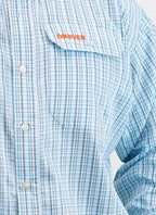 Drover Cowboy Threads Shirts Signature Series - Bonanza - Wrinkle Free, Vent, Print, Classic Fit Shirt (Blue Plaid)