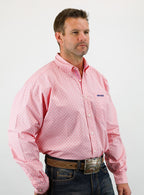 Drover Cowboy Threads Shirts Signature Series - Bounty - Print, Option Cuff, Classic Fit Shirt (Pink Diamonds)