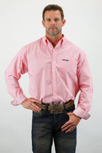 Drover Cowboy Threads Shirts Signature Series - Bounty - Print, Option Cuff, Classic Fit Shirt (Pink Diamonds)
