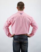 Drover Cowboy Threads Shirts Signature Series - Bounty - Print, Option Cuff, Classic Fit Shirt (Pink Diamonds)