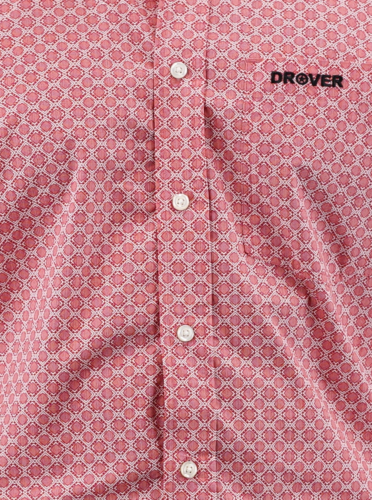 Drover Cowboy Threads Shirts Signature Series - Open Range - Print, Option Cuff, Classic Fit Shirt (Red Diamonds)