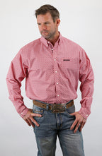 Drover Cowboy Threads Shirts Signature Series - Open Range - Print, Option Cuff, Classic Fit Shirt (Red Diamonds)