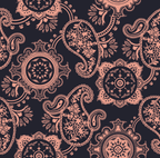 Drover Cowboy Threads Shirts Signature Series - Rattler - Black and Pink Paisley, Option Cuff, Classic Fit Shirt