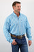 Drover Cowboy Threads Shirts Signature Series - Rawhide - Blue and White Plaid, Option Cuff, Classic Fit Shirt