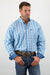 Drover Cowboy Threads Shirts Signature Series - Savanna - Blue and White Plaid, Option Cuff, Classic Fit Shirt