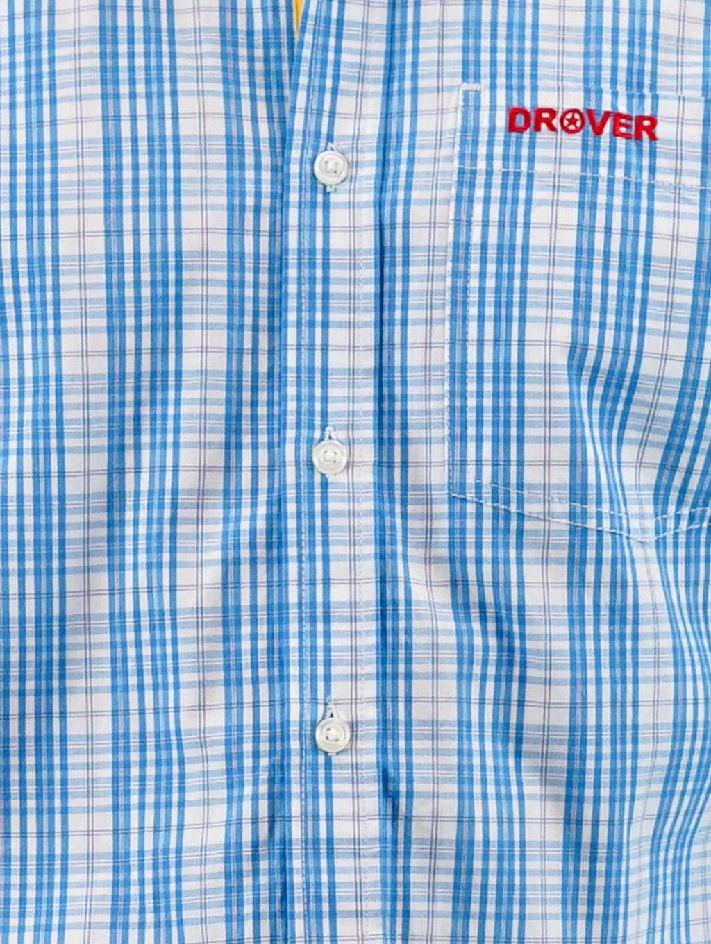 Drover Cowboy Threads Shirts Signature Series - Savanna - Blue and White Plaid, Option Cuff, Classic Fit Shirt