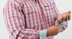 Drover Cowboy Threads Shirts Signature Series - Twister - Red, White and Blue, Option Cuff, Pearl Snap, Classic Fit Shirt