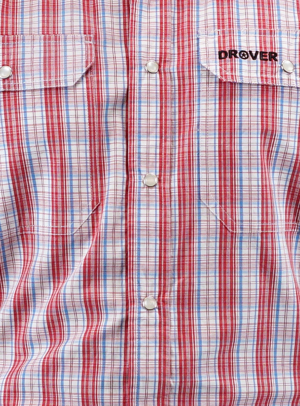 Drover Cowboy Threads Shirts Signature Series - Twister - Red, White and Blue, Option Cuff, Pearl Snap, Classic Fit Shirt