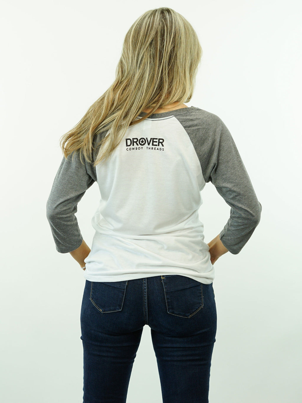 Drover Cowboy Threads Shirts T-Shirt - Cowboy Life Happy Wife - Two Color, 3/4 Sleeve, Women's Cut