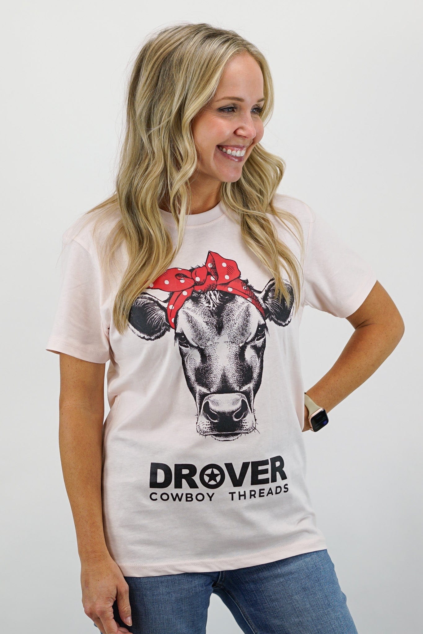 Drover Cowboy Threads Shirts T-Shirt - Cute Heifer Tee - Light Pink