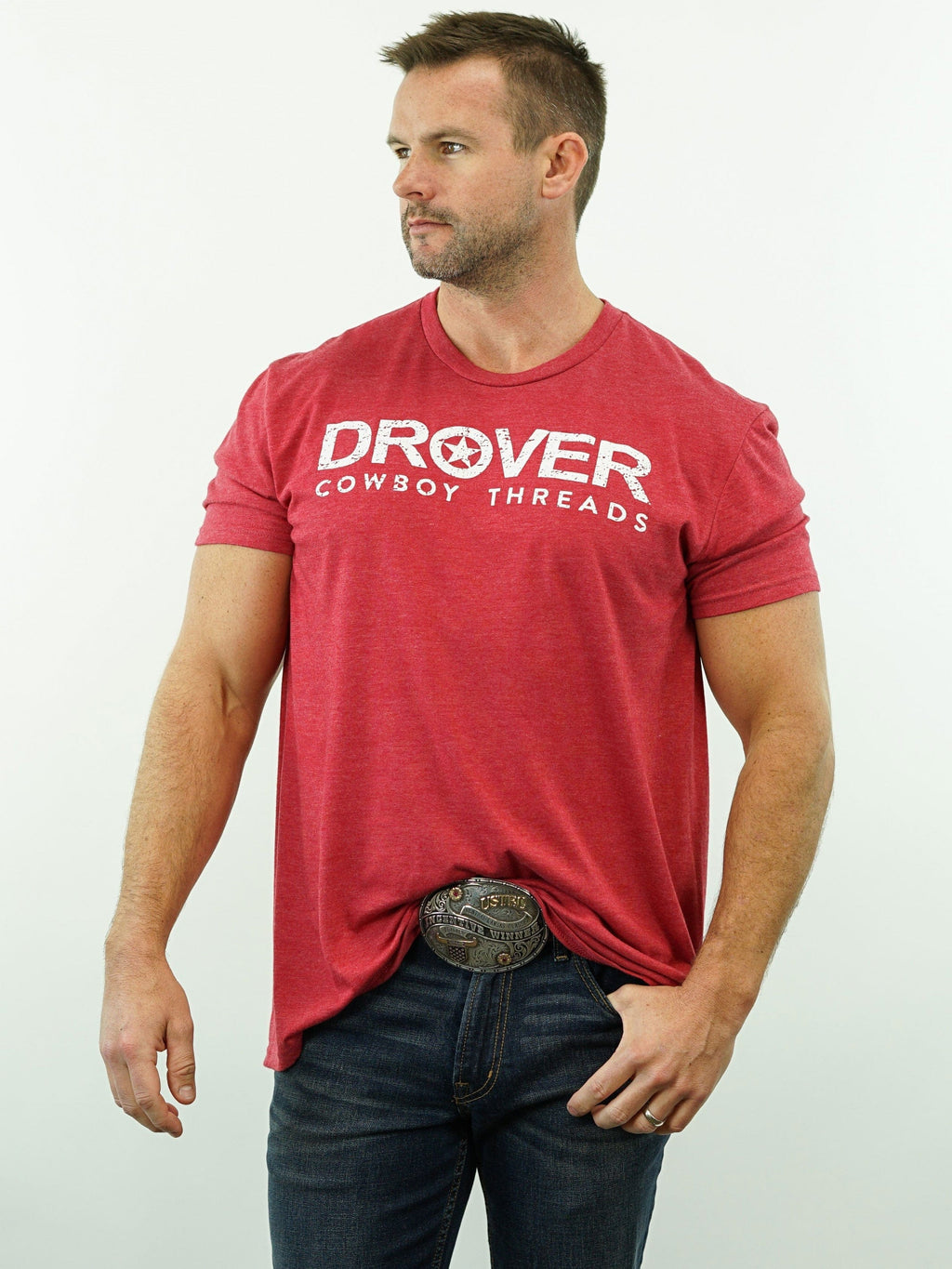Drover Cowboy Threads Shirts T-Shirt - Drover Cowboy Threads - Red Heather